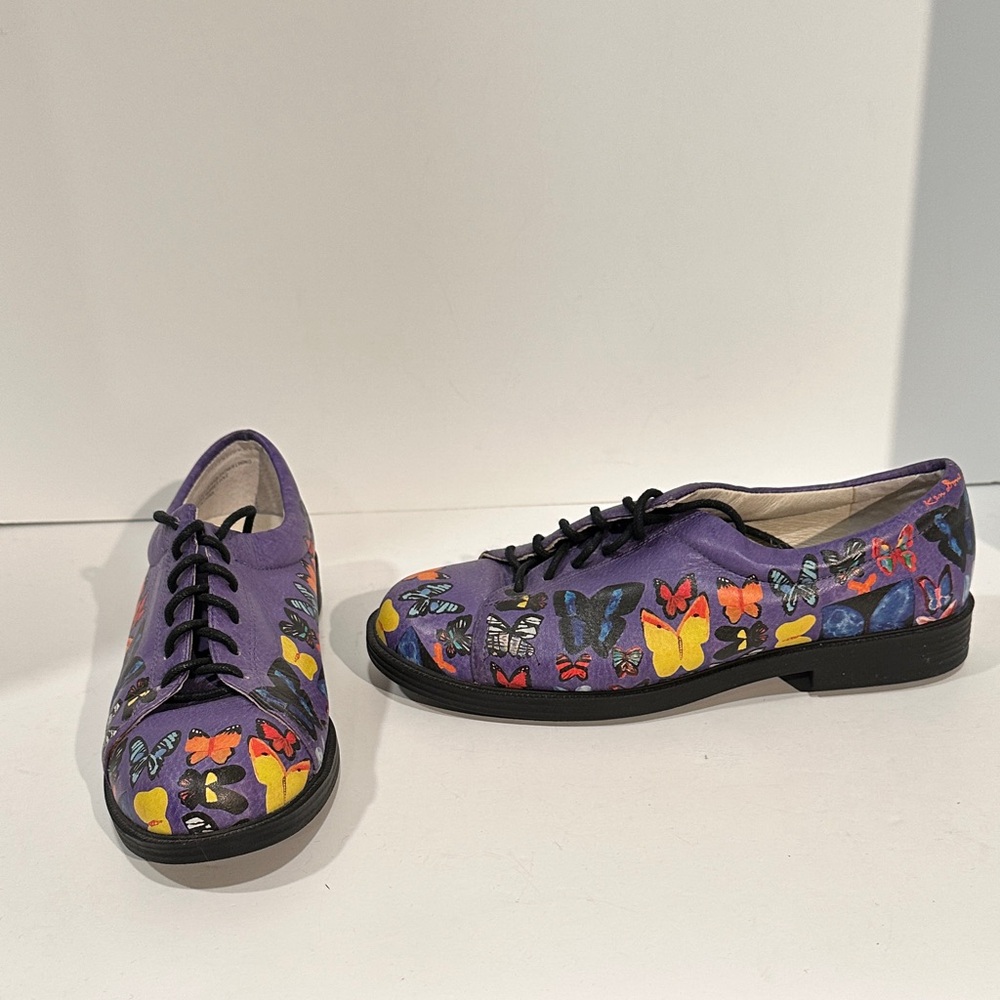 Vintage ICON Wearable Art Colorful Butterfly Lace-Up Shoes